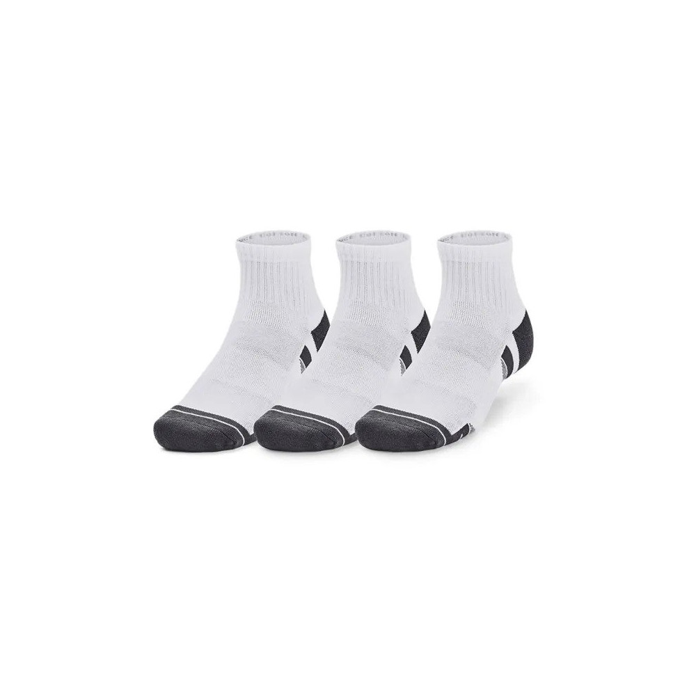 Under Armour Unisex Performance Cotton 3-Pack Quarter Socks  (White)-1379528-100