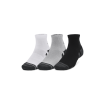 Under Armour Performance Tech Quarter Socks 3 Ζευγάρια (Γκρι/ Άσπρο/Μαύρο)-1379510-011