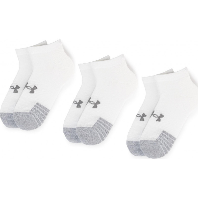 Under Armour Heatgear Locut Socks 3 Pairs (White)-1346753-100