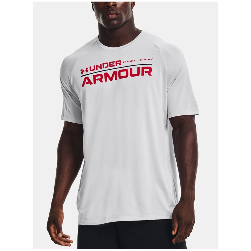 Under Armour UA Techr T-shirt de pescoço em V cinzento - Esdemarca