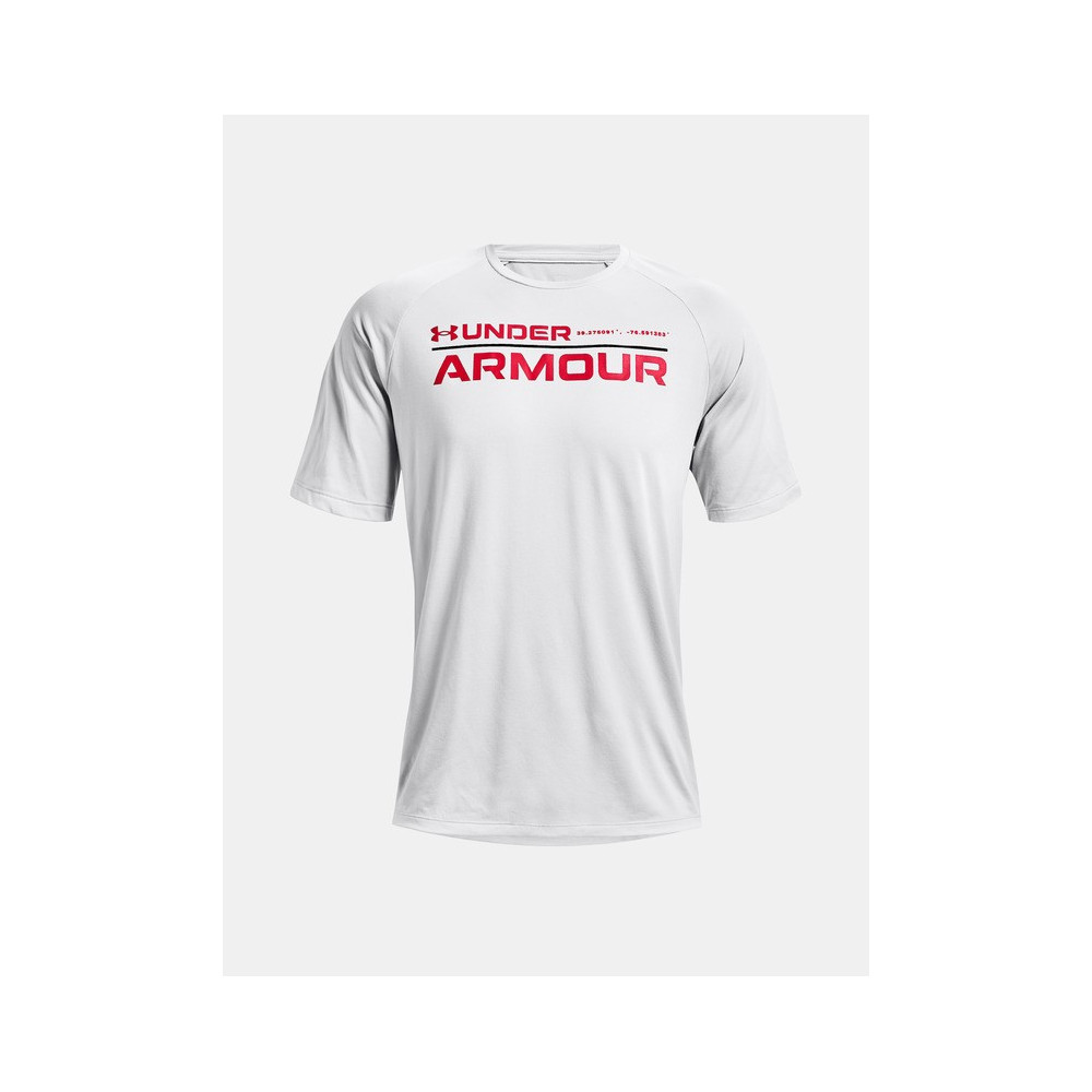Under Armour Men's Tech™ 2.0 Wordmark Short Sleeve (Grey/Red)-1370538-014
