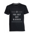 T-shirt with Volleyball Logo You Just Got Blocked (Black)-VHST13