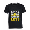 T-shirt with Volleyball Logo Spike More Worry Less (Black)-VHST10