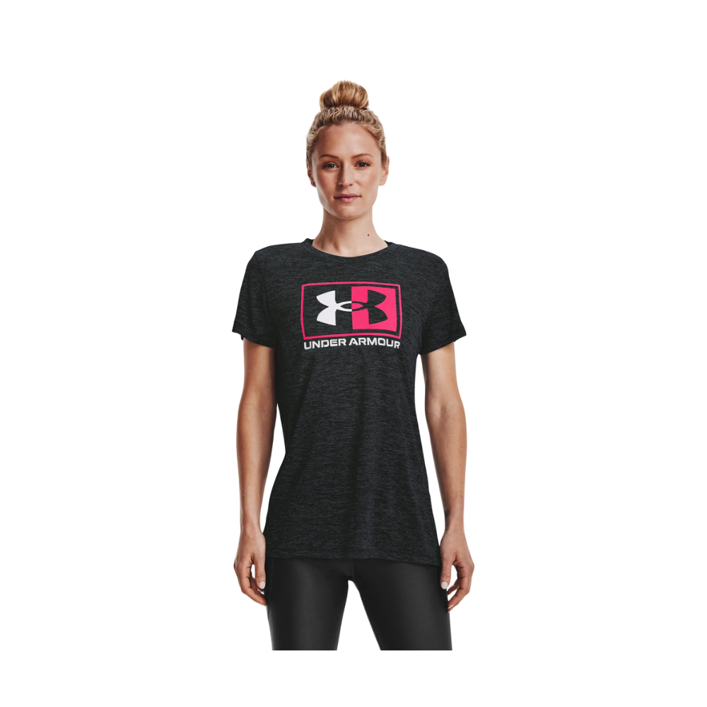 Under Armour Women's Tech Twist Box T-shirt (Black)-1373046-001