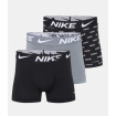 Nike Dri-Fit Essential Ανδρικά Boxer 3 Pack Trunk Shorty-KE1156-9SC (Μαύρο-Γκρί)